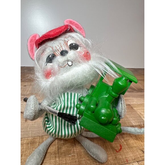 Annalee Dolls Christmas Mouse With Green Train & Brush With Tags & Org Bag 7750 - Picture 2 of 5